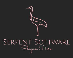 Pink Flamingo Monoline logo design