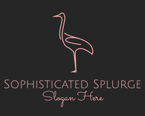 Pink Flamingo Monoline logo design