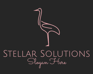 Pink Flamingo Monoline logo design