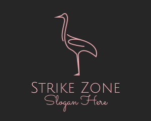 Pink Flamingo Monoline logo design