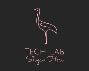 Pink Flamingo Monoline logo design