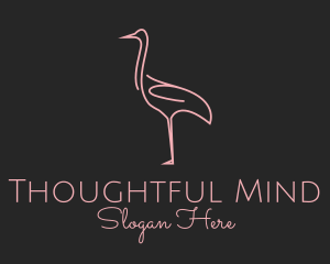 Pink Flamingo Monoline logo design