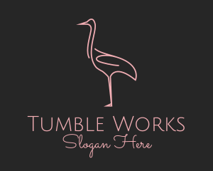 Pink Flamingo Monoline logo design