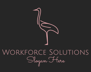 Pink Flamingo Monoline logo design