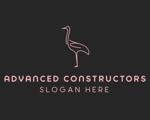 Pink Flamingo Monoline logo design