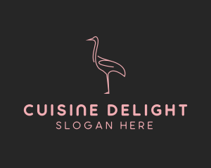 Pink Flamingo Monoline logo design