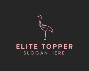 Pink Flamingo Monoline logo design