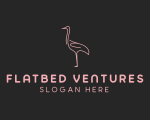 Pink Flamingo Monoline logo design