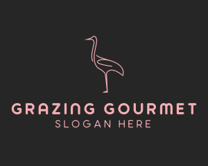 Pink Flamingo Monoline logo design