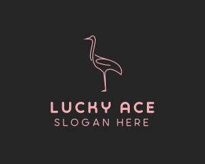 Pink Flamingo Monoline logo design