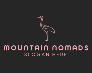 Pink Flamingo Monoline logo design