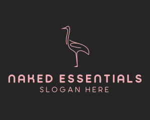 Pink Flamingo Monoline logo design