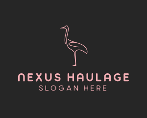 Pink Flamingo Monoline logo design