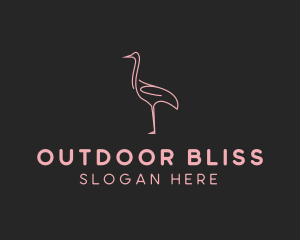 Pink Flamingo Monoline logo design