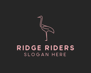 Pink Flamingo Monoline logo design