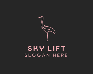 Pink Flamingo Monoline logo design