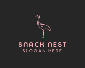 Pink Flamingo Monoline logo design