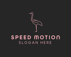 Pink Flamingo Monoline logo design