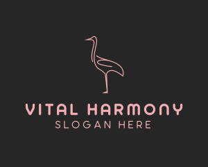 Pink Flamingo Monoline logo design