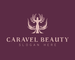 Woman Tree Beauty Feminine logo design