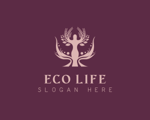 Woman Tree Beauty Feminine logo design