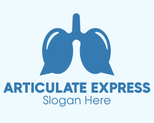 Blue Respiratory Lungs Chat logo design