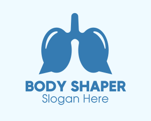 Blue Respiratory Lungs Chat logo design