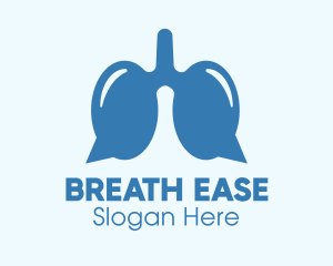 Blue Respiratory Lungs Chat logo design