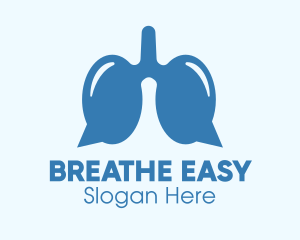 Blue Respiratory Lungs Chat logo design