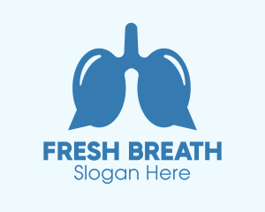 Blue Respiratory Lungs Chat logo design