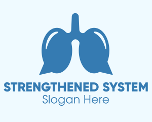 Blue Respiratory Lungs Chat logo design