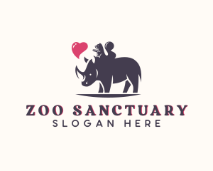 Squirrel Rhino Zoo logo design