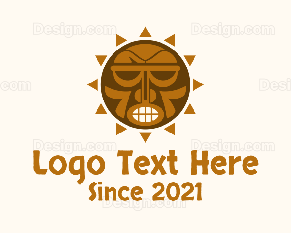 Tribal Aztec Sun Logo