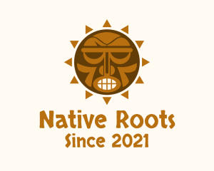 Tribal Aztec Sun logo design