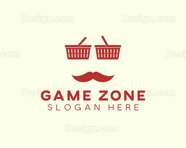 Shopper Man Mustache Logo