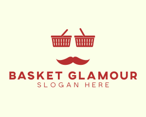 Shopper Man Mustache logo design