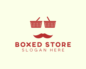 Shopper Man Mustache logo design