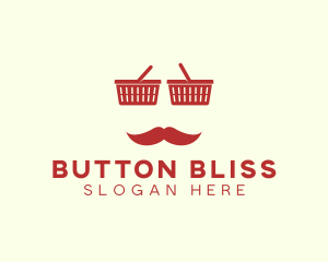 Shopper Man Mustache logo design