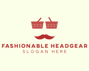 Shopper Man Mustache logo design