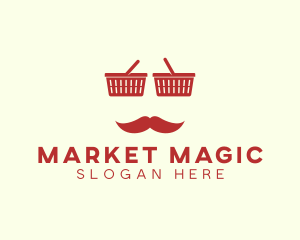 Shopper Man Mustache logo