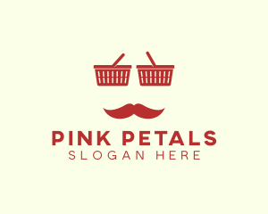 Shopper Man Mustache logo design