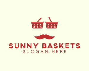 Shopper Man Mustache logo design