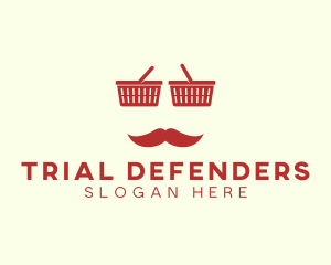 Shopper Man Mustache logo design