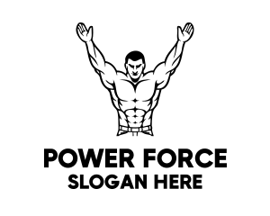 Strong Muscle Man logo design