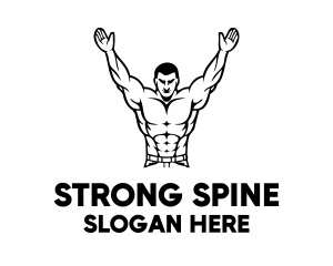 Strong Muscle Man logo design