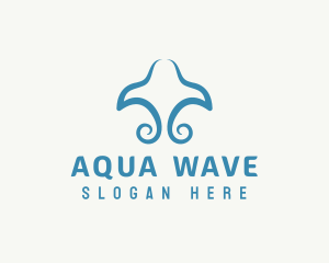 Blue Stingray Swirl logo design