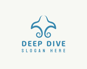 Blue Stingray Swirl logo design