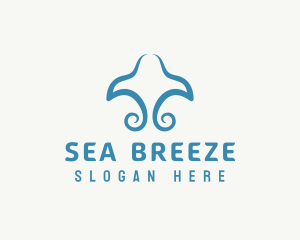 Blue Stingray Swirl logo design