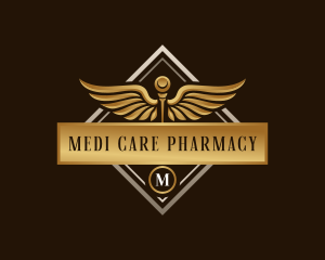 Caduceus Wings Pharmacy logo design