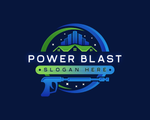 Power Wash Building Cleaner logo design